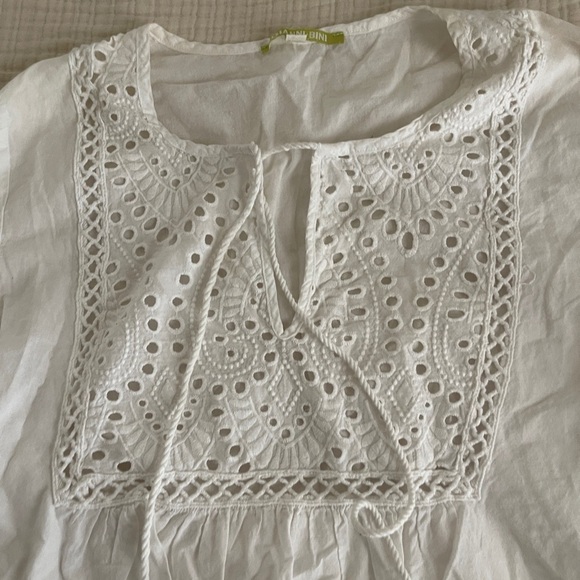 Gianni bini White Lace Detail Women's swim suit cover up Medium 100% cotton - Picture 2 of 10